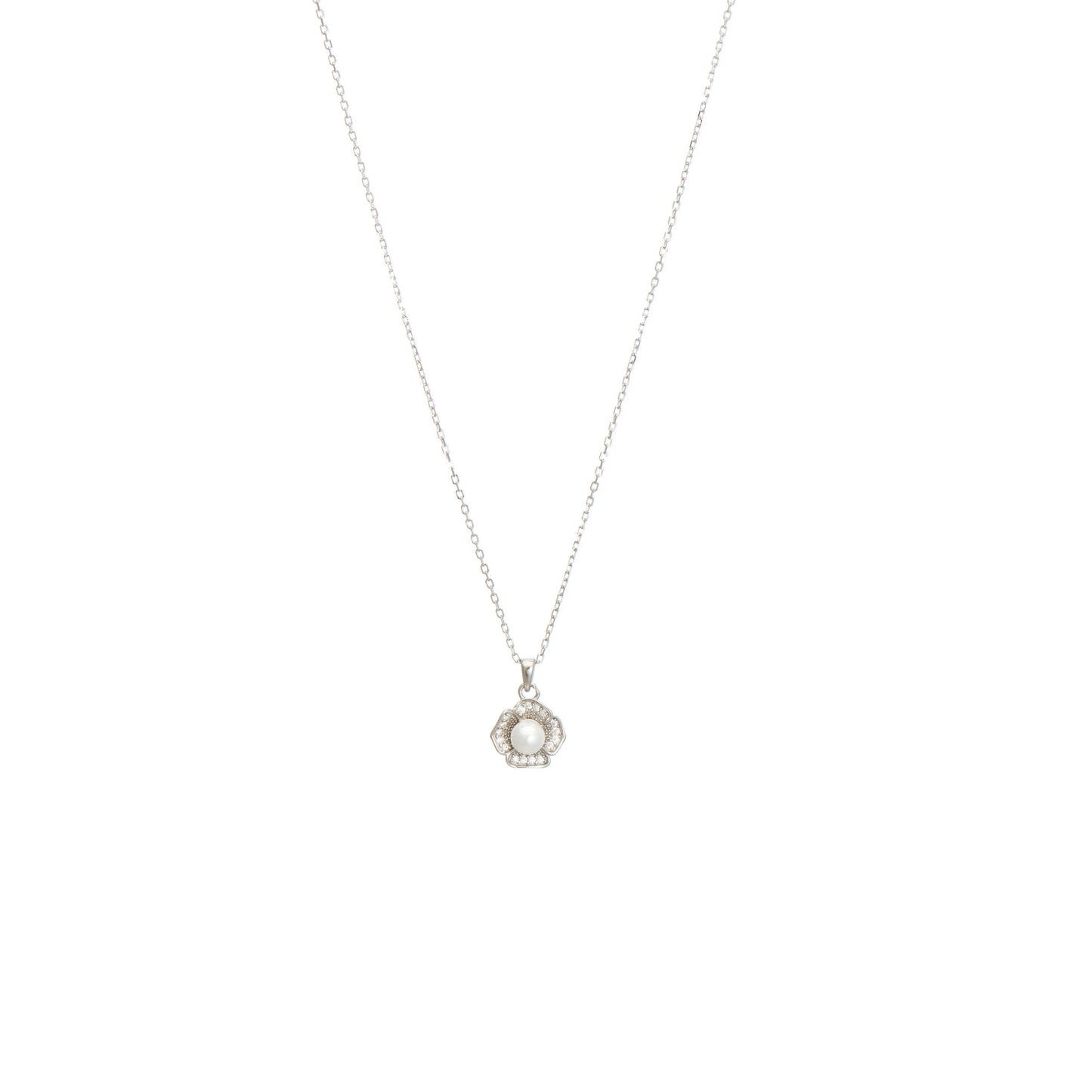 Ballerina Necklace With Zirconia GM208W In Platinum Plated Silver