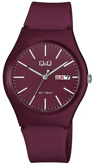 Q&Q A212J011Y Bordeaux Rubber Strap