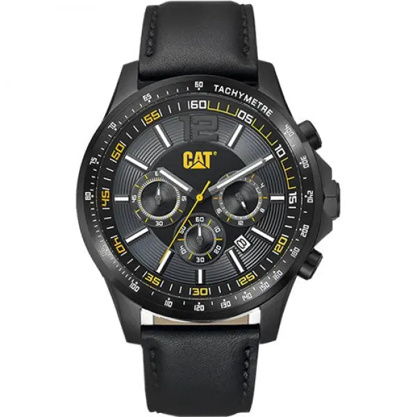 CATERPILLAR AD16334131 Boston Chronograph Black Leather Strap