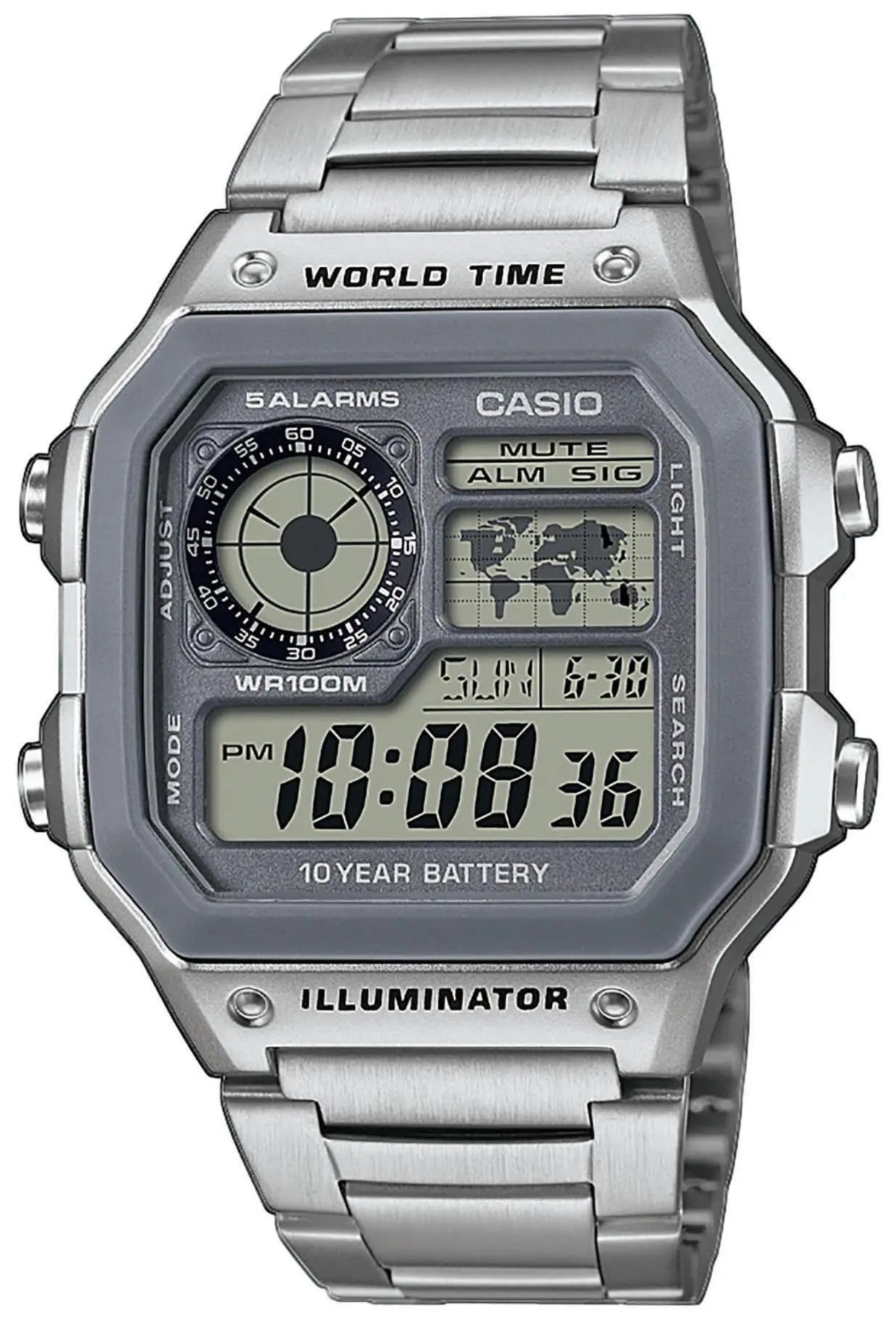 Casio AE-1200WHD-1AVEF Digital Stainless Steel Bracelet