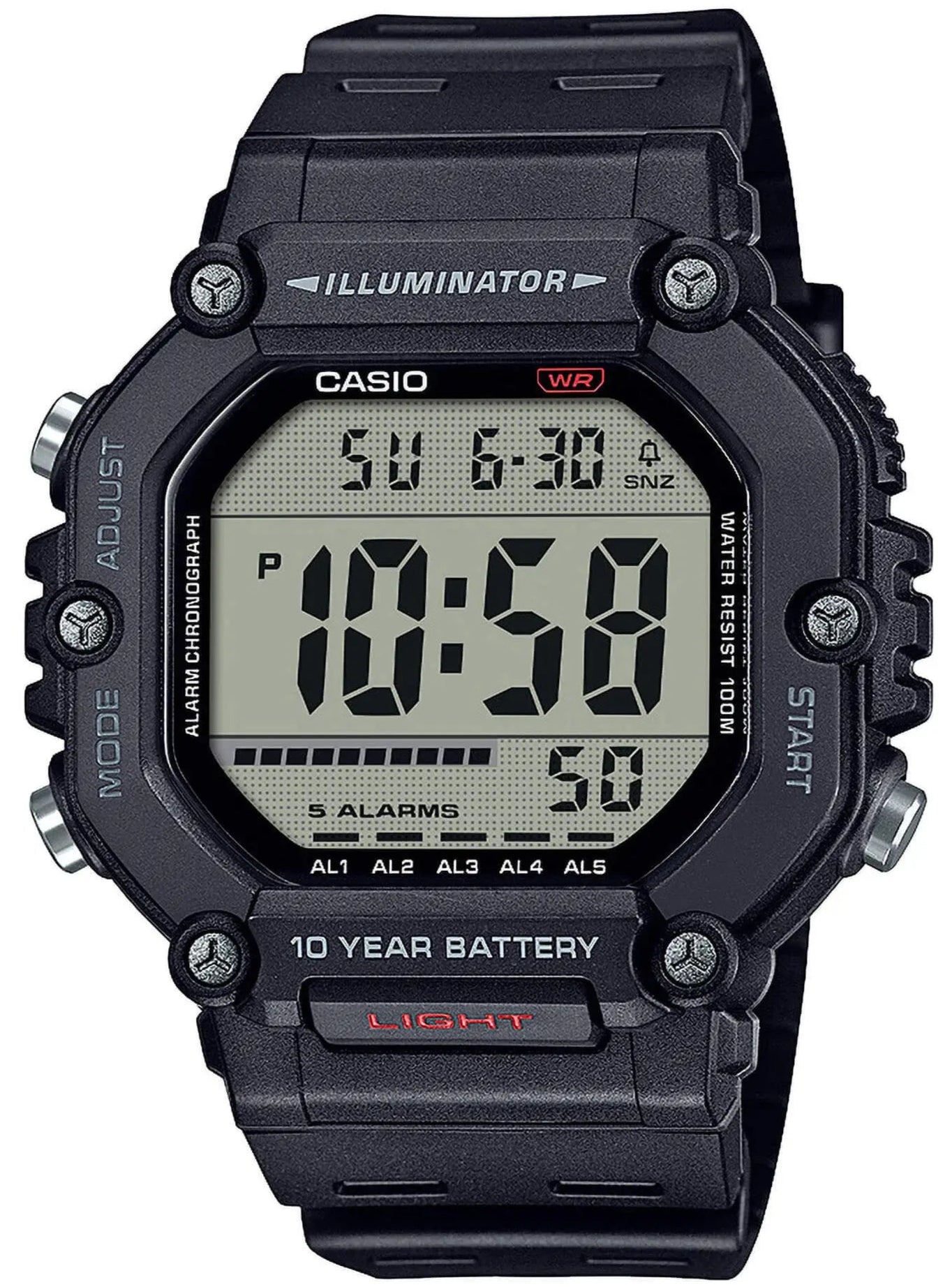 Casio AE-1600H-1AVEF Digital Black Rubber Strap