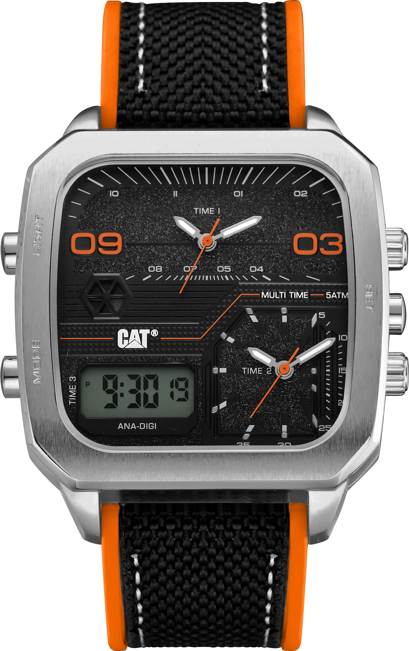 CATERPILLAR AS14928137 Retro D Multi Anadigi Black Rubber Strap
