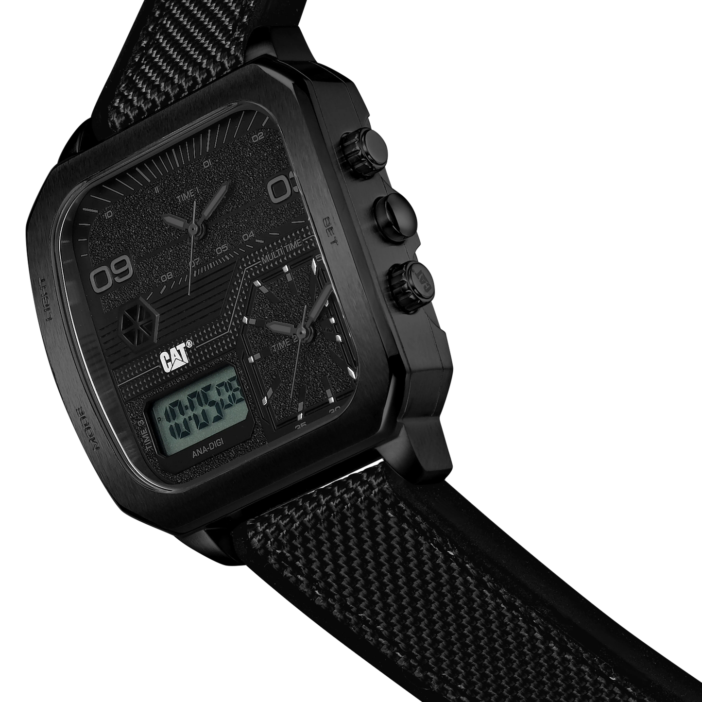 CATERPILLAR AS16921131 Retro D Multi Anadigi Black Nylon & Rubber Strap