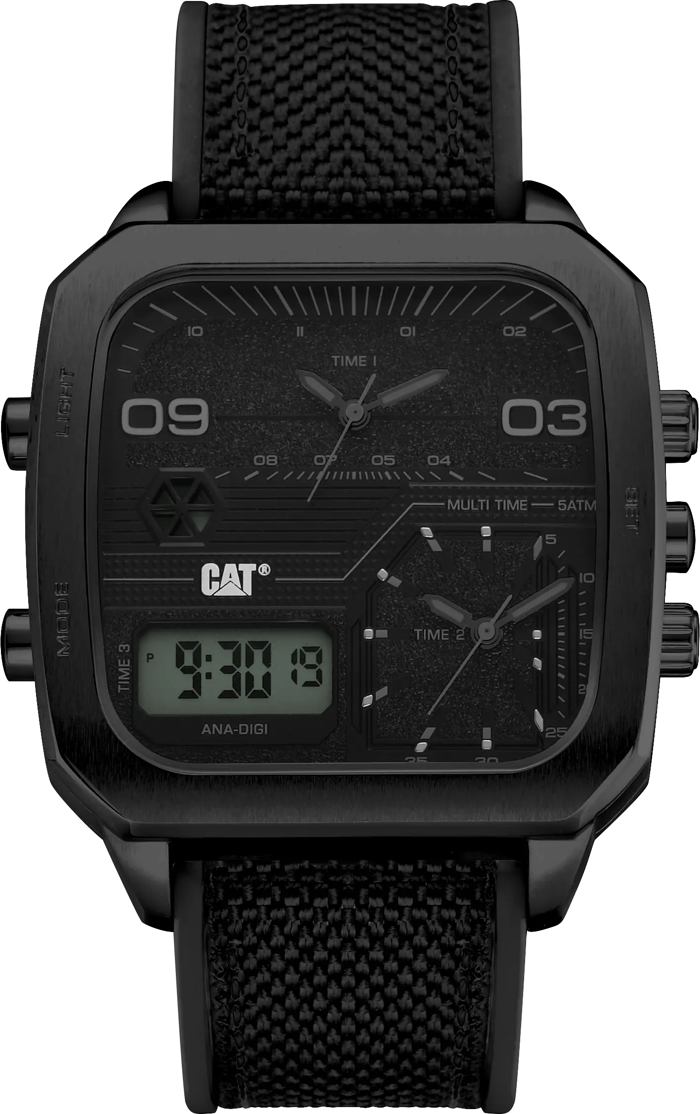 CATERPILLAR AS16921131 Retro D Multi Anadigi Black Nylon & Rubber Strap