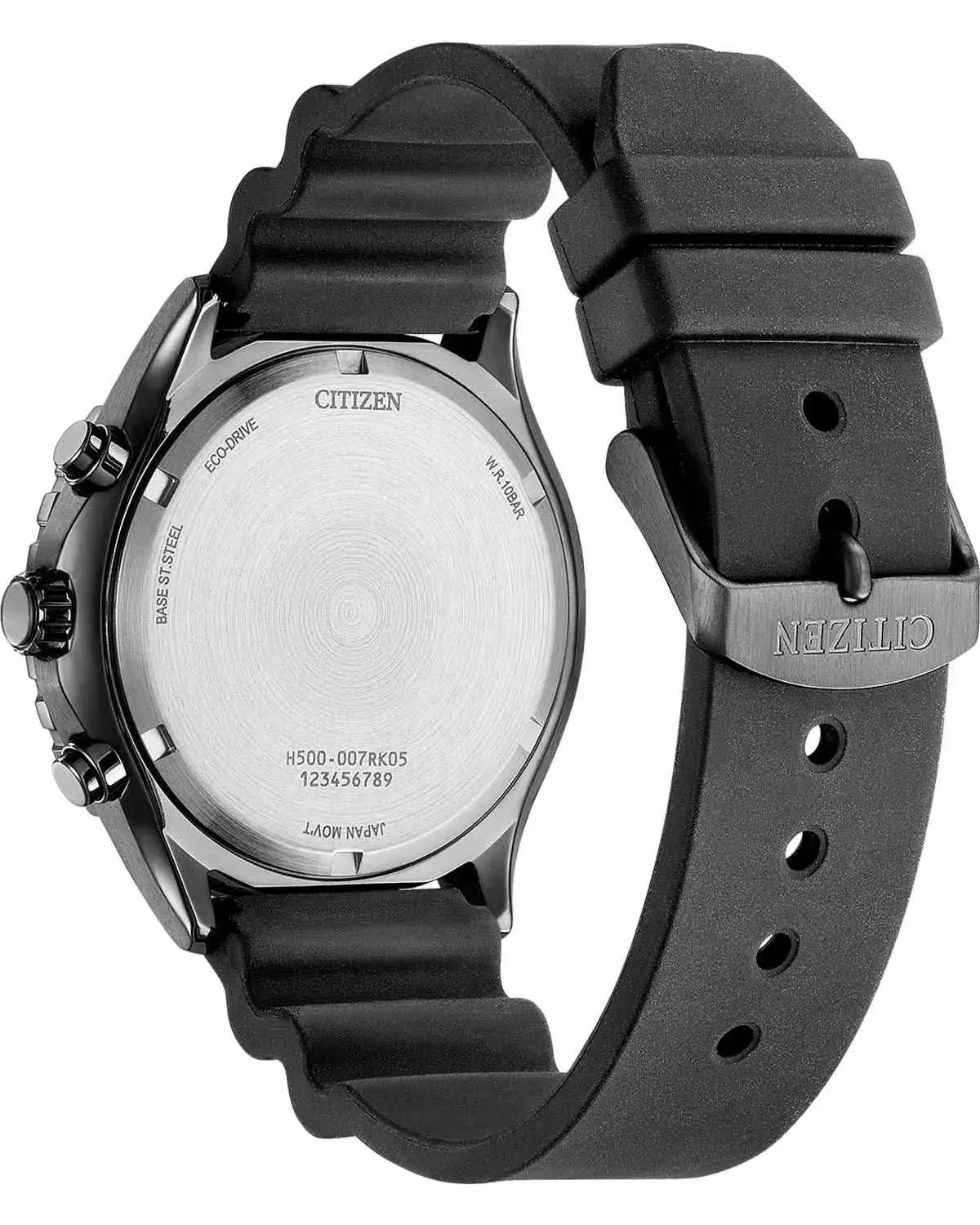 Citizen AT2567-18L Eco-Drive Chronograph Black Rubber Strap