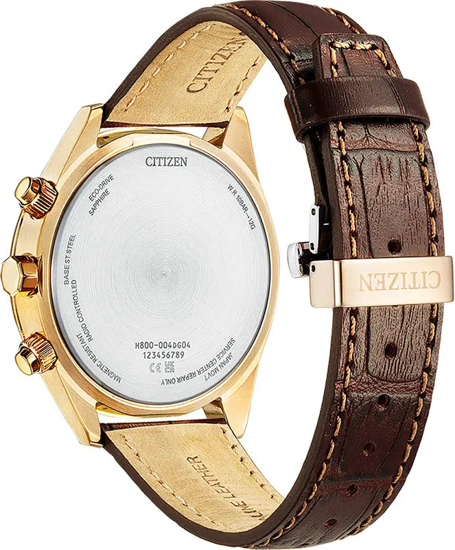 Citizen AT8263-10H Eco-Drive Chronograph Brown Leather Strap
