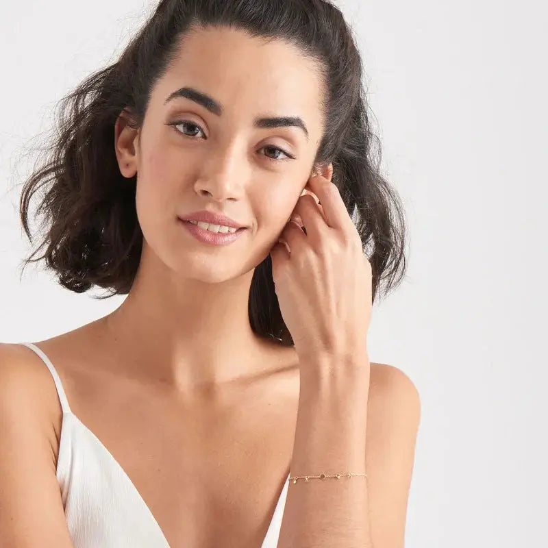 Ania Haie B005-03G Βραχιόλι Geometry Drop Discs από Επιχρυσωμένο Ασήμι