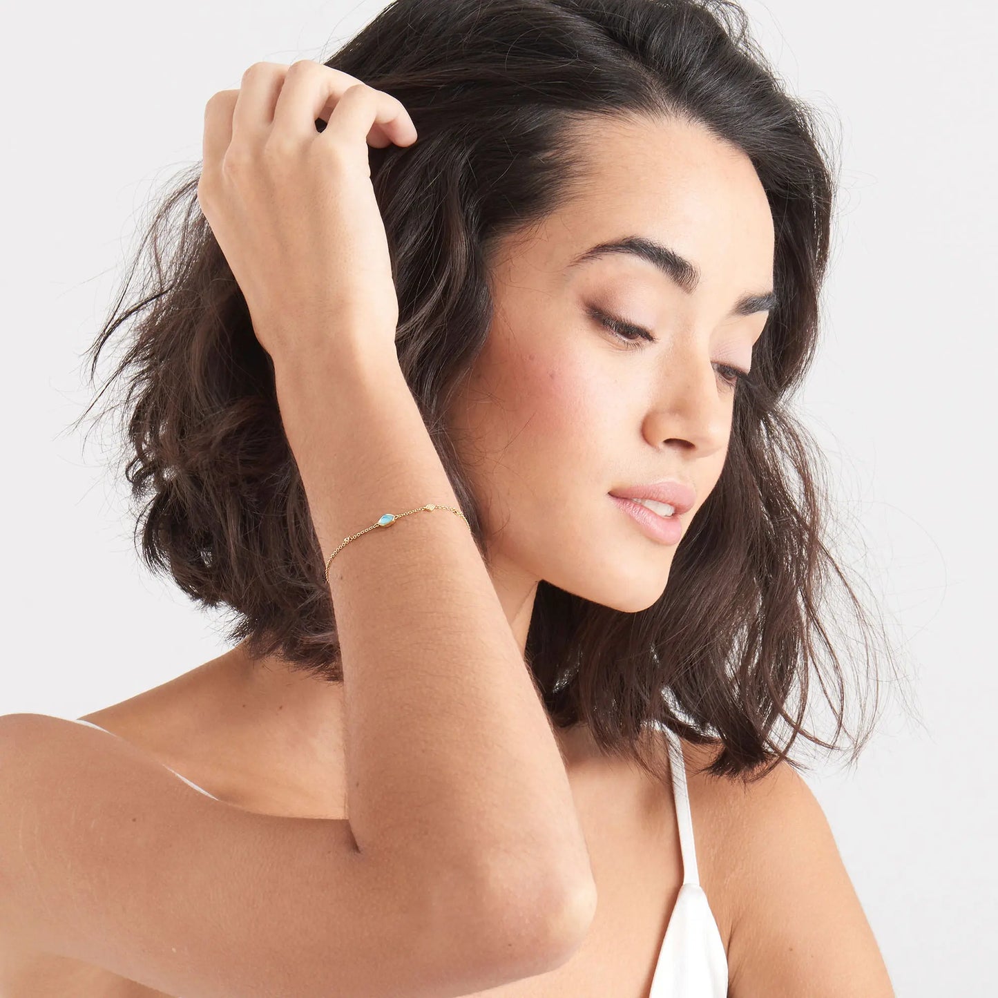 Ania Haie B014-01G Βραχιόλι Turquoise Discs από Επιχρυσωμένο Ασήμι