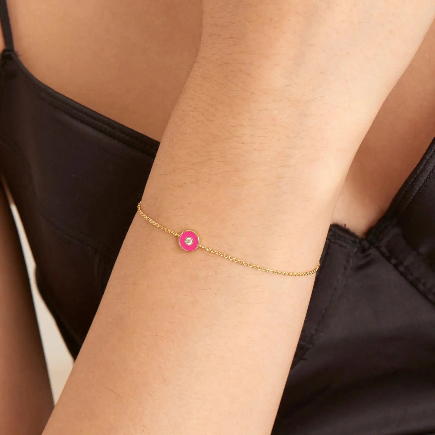 Ania Haie B040-02G-NP Βραχιόλι Neon Pink Enamel από Επιχρυσωμένο Ασήμι Ania Haie
