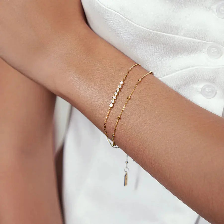 Ania Haie B058-01G Βραχιόλι Beaded Chain από Επιχρυσωμένο Ασήμι
