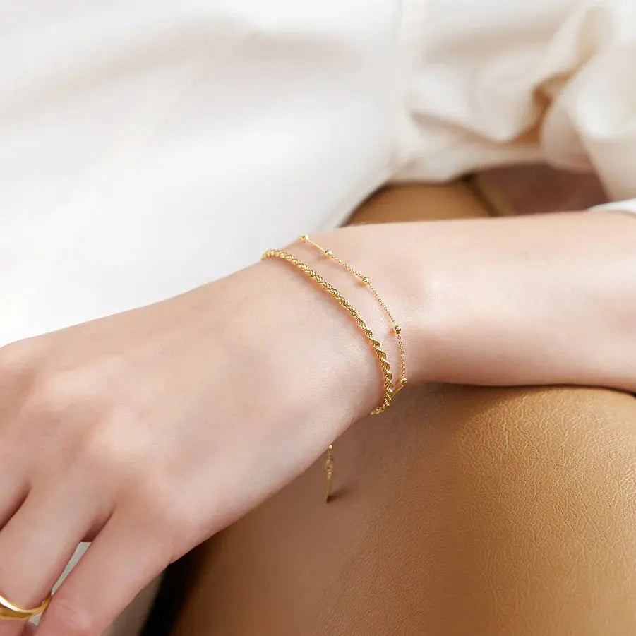 Ania Haie B058-01G Βραχιόλι Beaded Chain από Επιχρυσωμένο Ασήμι