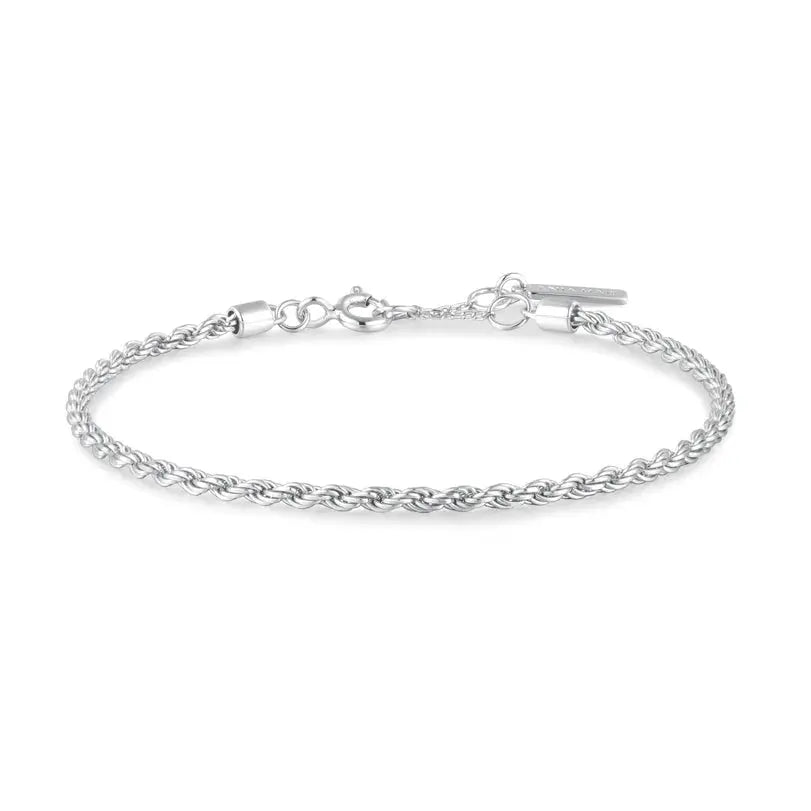 Ania Haie B058-04H Βραχιόλι Rope Twist από Επιπλατινωμένο Ασήμι