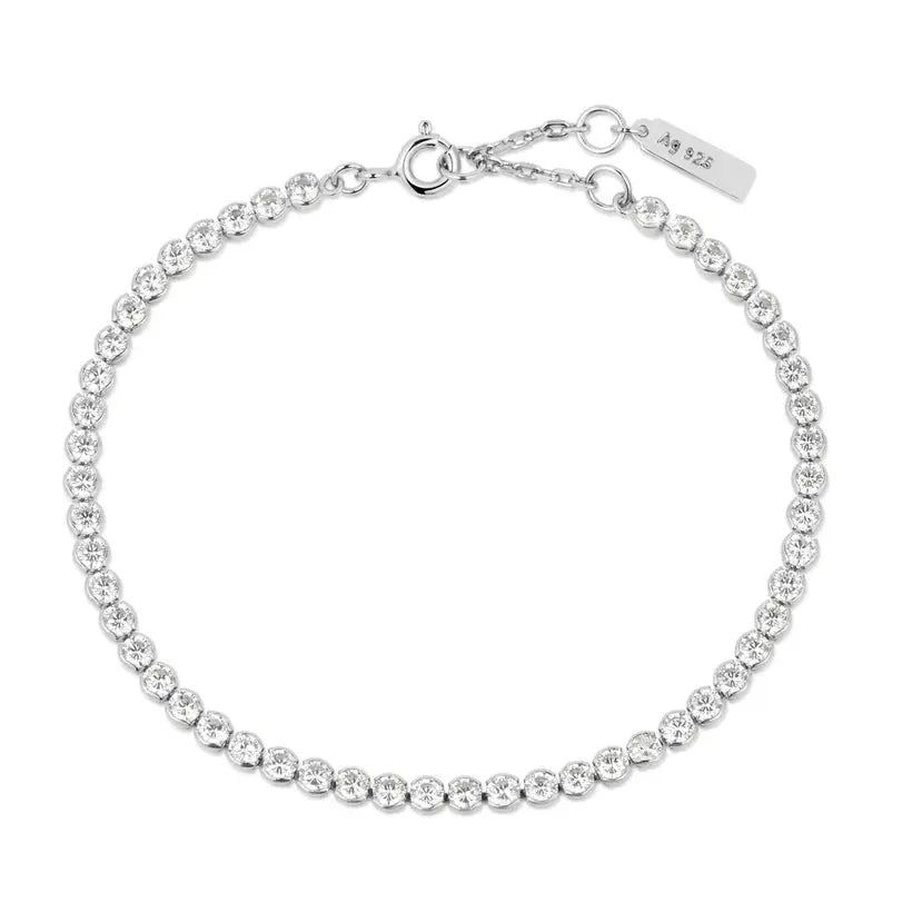 Ania Haie B058-06H Βραχιόλι Row Bezel Set από Επιπλατινωμένο Ασήμι