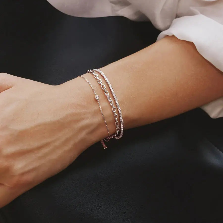 Ania Haie B062-01H Βραχιόλι Sparkle Bezel από Επιπλατινωμένο Ασήμι