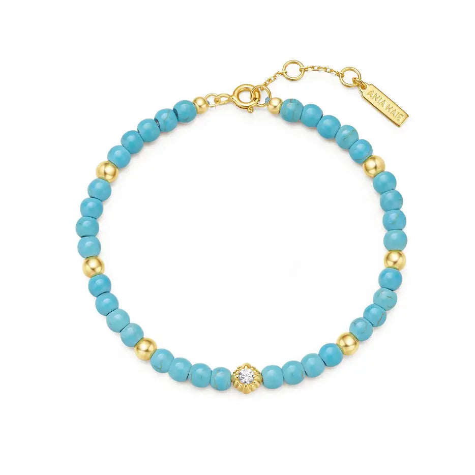 Ania Haie B063-04G Βραχιόλι Turquoise από Επιχρυσωμένο Ασήμι