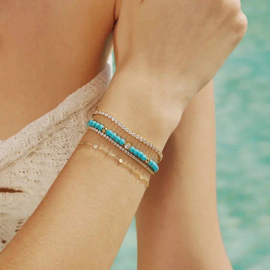 Ania Haie B063-04G Βραχιόλι Turquoise από Επιχρυσωμένο Ασήμι