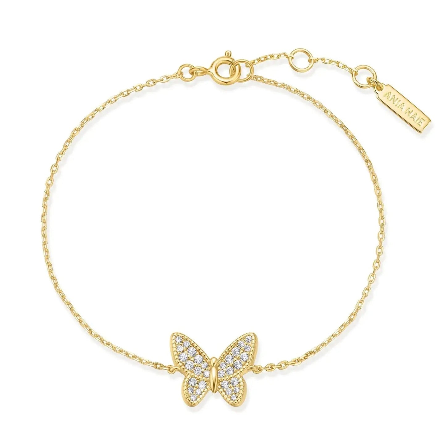 Ania Haie B064-02G Βραχιόλι Butterfly Pave από Επιχρυσωμένο Ασήμι