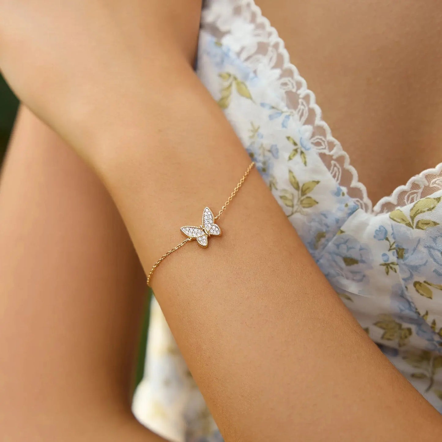 Ania Haie B064-02G Βραχιόλι Butterfly Pave από Επιχρυσωμένο Ασήμι