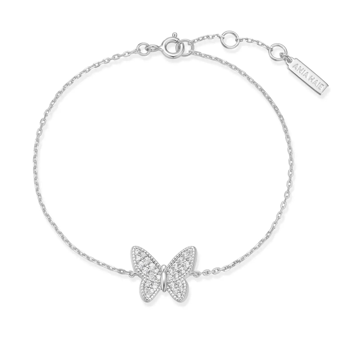 Ania Haie B064-02H Βραχιόλι Butterfly Pave από Επιπλατινωμένο Ασήμι