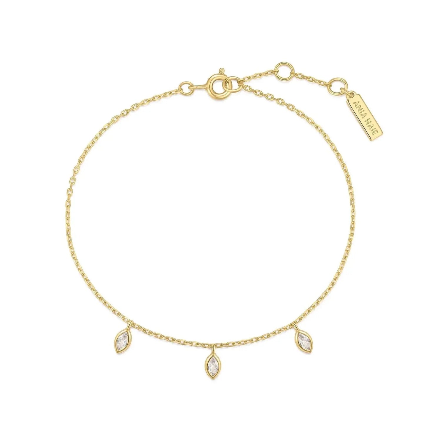 Ania Haie B066-02G Βραχιόλι Sparkling Triple Station από Επιχρυσωμένο Ασήμι