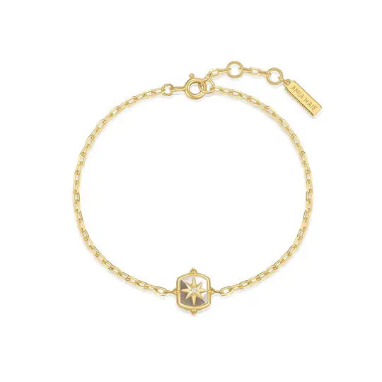 Ania Haie B067-03G Βραχιόλι Mother Of Pearl Star από Επιχρυσωμένο Ασήμι