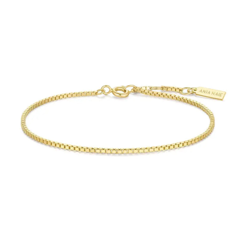 Ania Haie B068-01G Βραχιόλι Box Chain από Επιχρυσωμένο Ασήμι