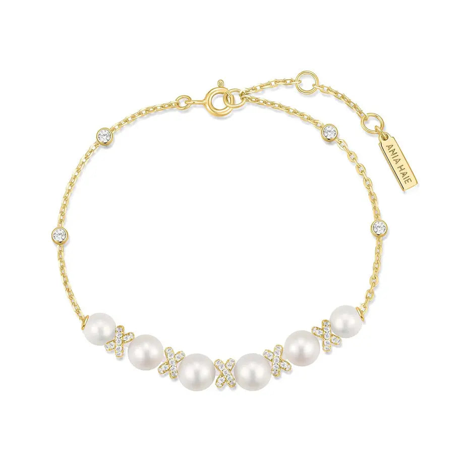 Ania Haie B069-03G Βραχιόλι Sparkling Shell Pearl από Επιχρυσωμένο Ασήμι