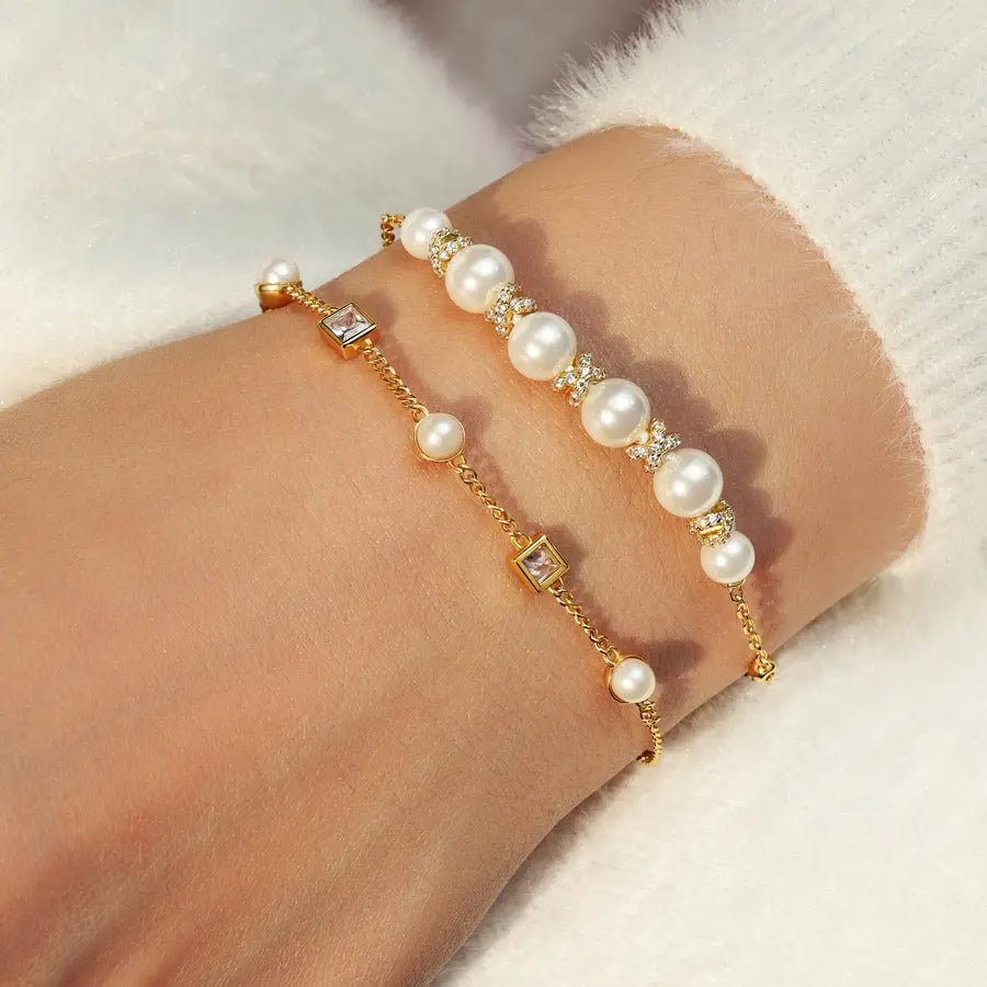 Ania Haie B069-03G Βραχιόλι Sparkling Shell Pearl από Επιχρυσωμένο Ασήμι
