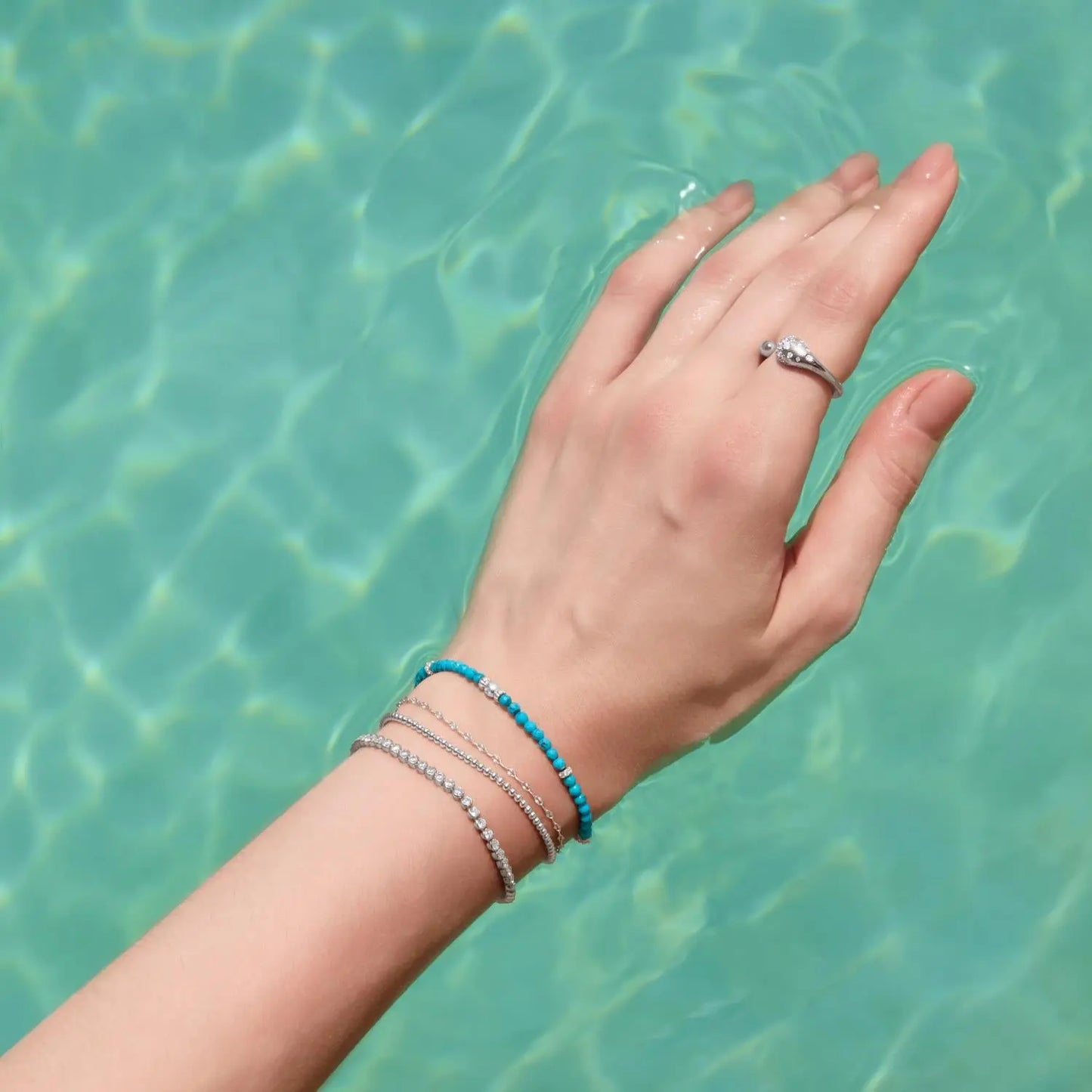 Ania Haie B073-03H Βραχιόλι Turquoise από Επιπλατινωμένο Ασήμι