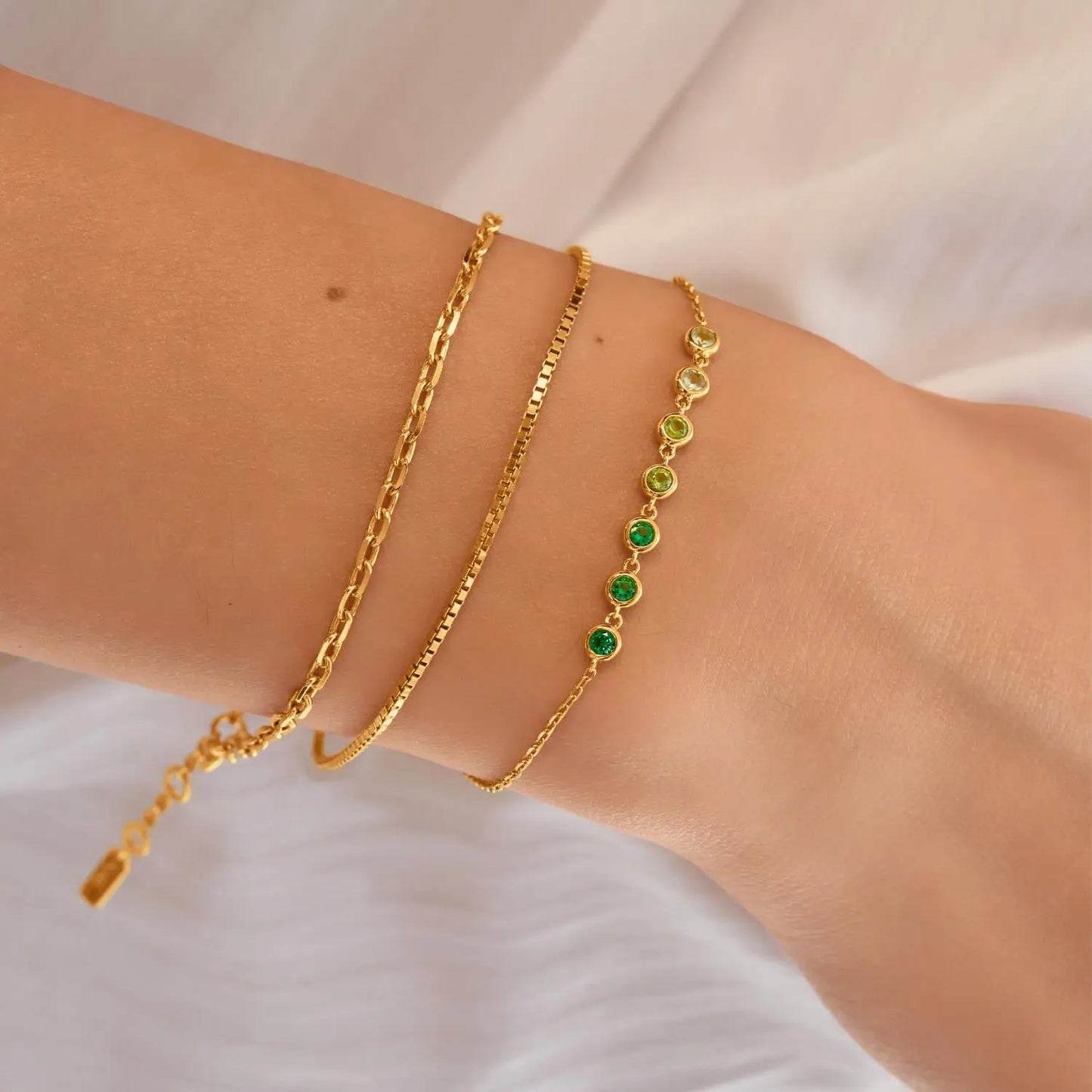 Ania Haie B073-04G Βραχιόλι Green Bezel από Επιχρυσωμένο Ασήμι