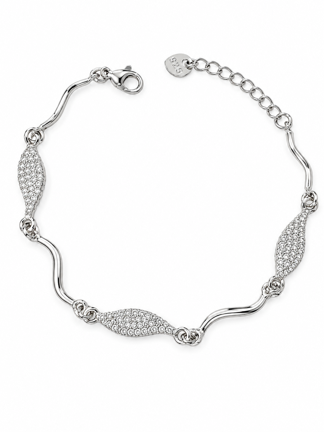 N00965G Riviera Stainless Steel Bracelet with Zirconia