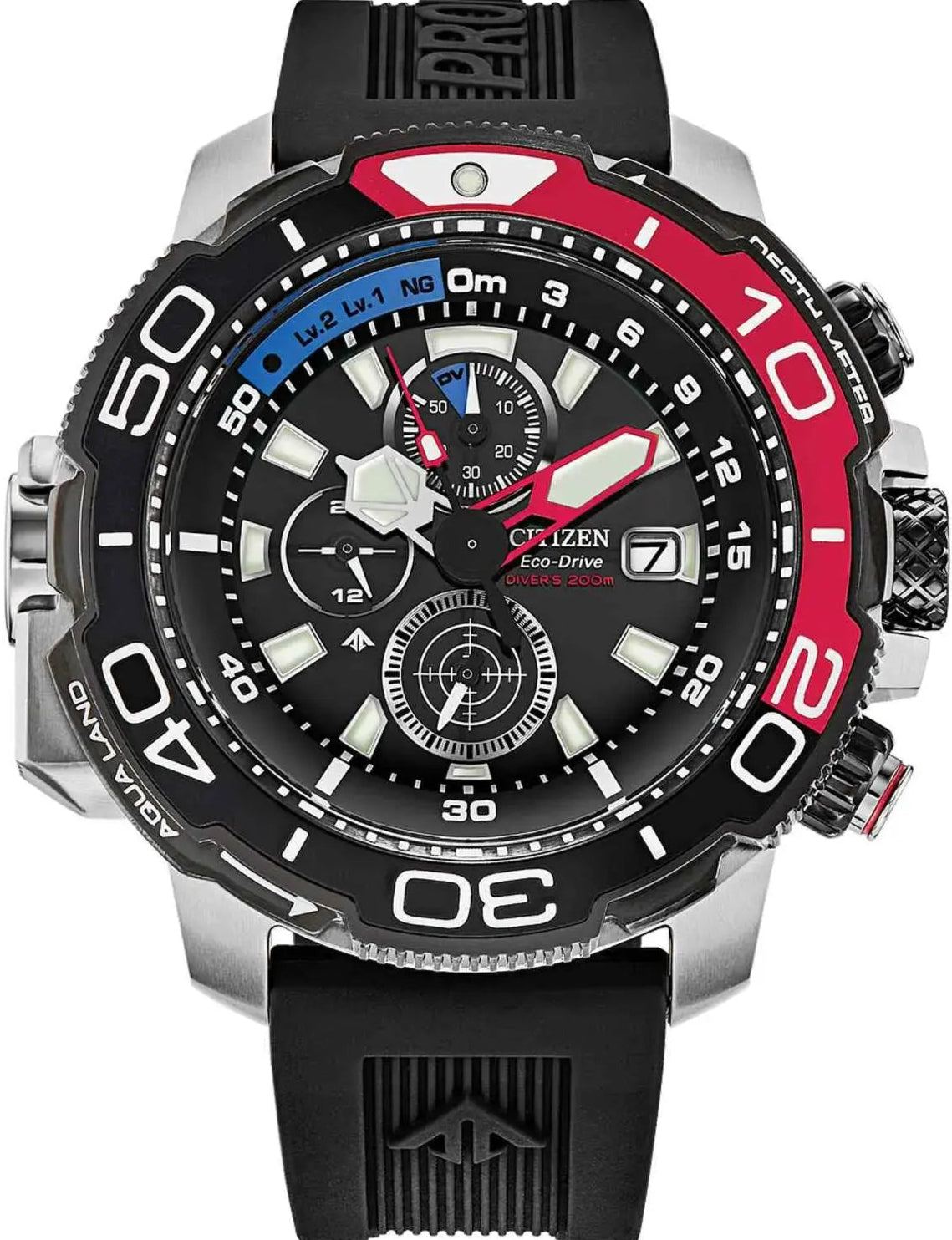 Citizen BJ2167-03E Eco-Drive Promaster Aqualand Black Rubber Strap