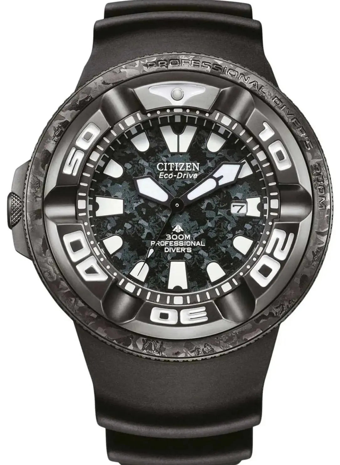 Citizen BJ8056-01E Godzilla Eco-Drive Professional Diver Black Rubber Strap