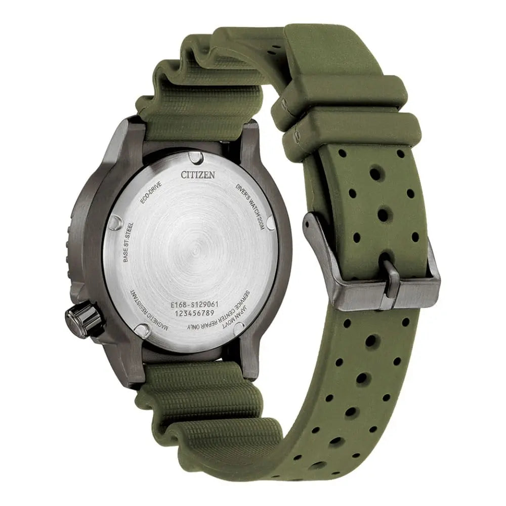 Citizen BN0157-11X Promaster Eco-Drive Divers Green Rubber Strap
