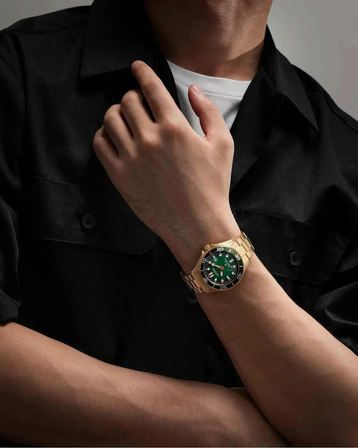 Citizen BN0262-59W Promaster Eco-Drive Diver Gold Stainless Steel Bracelet