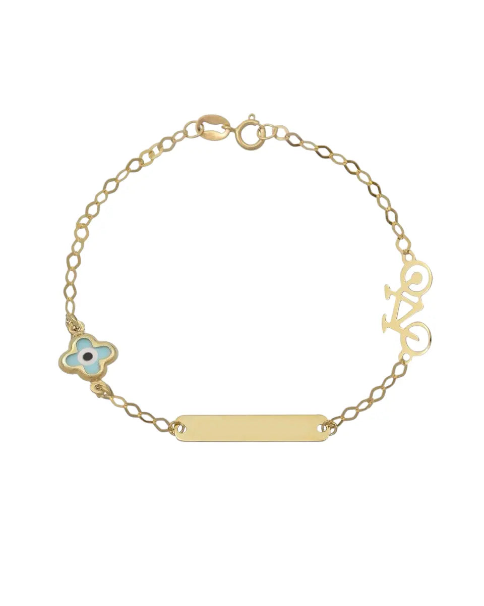 Ταυτότητα BR1810 με Ματάκι και Ποδήλατο σε Χρυσό 9ct