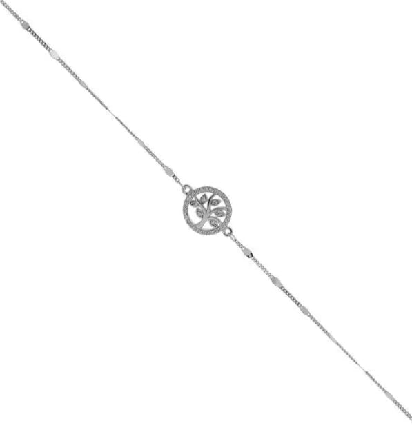 BR71758 Silver Bracelet with Eyelet and Cross