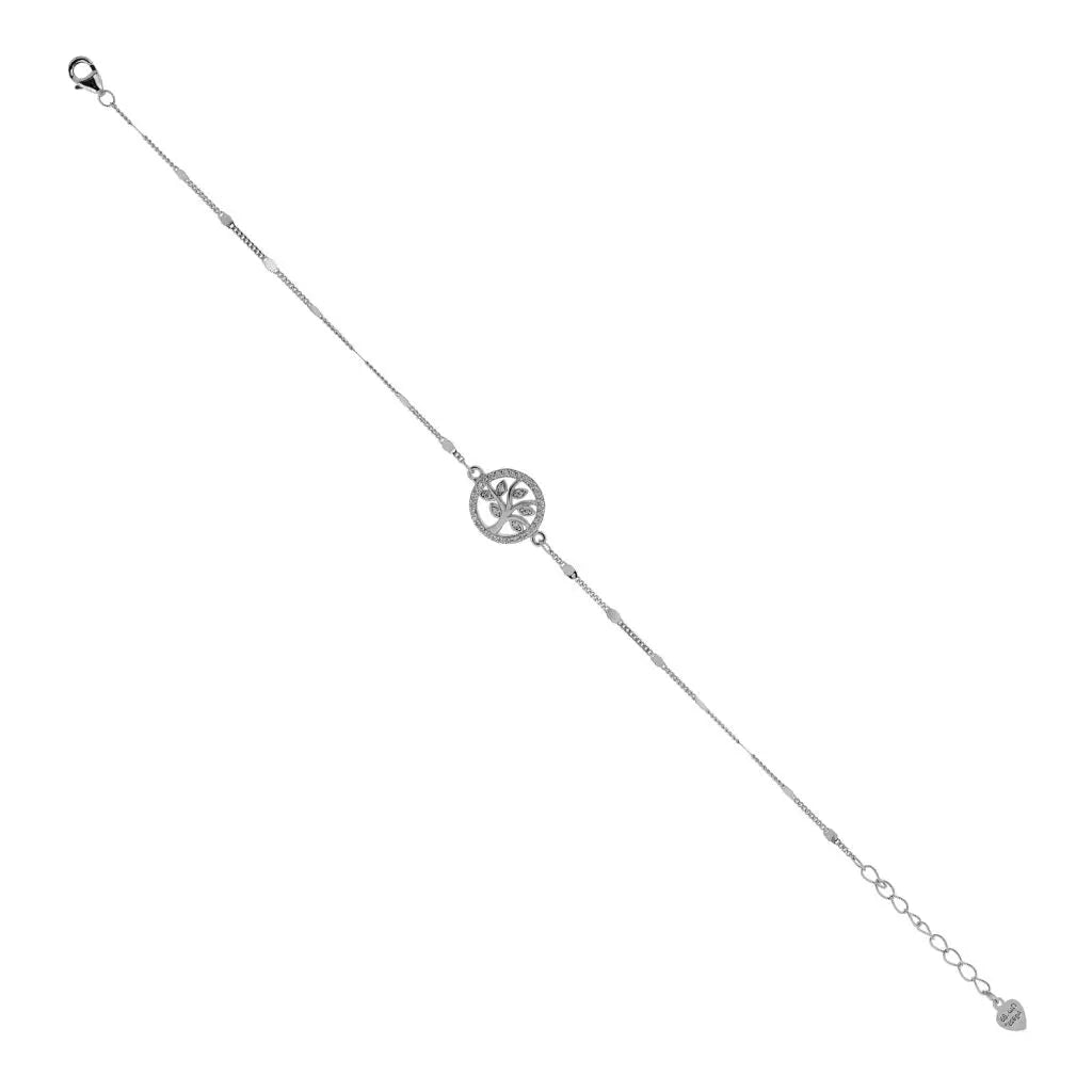BR71758 Silver Bracelet with Eyelet and Cross