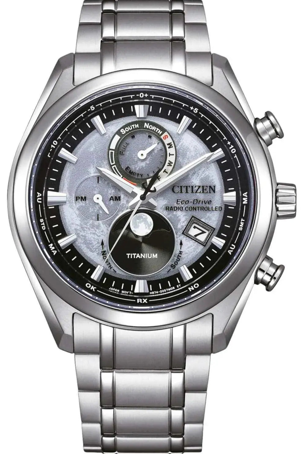 Citizen BY1010-81H Tsuki-Yomi Eco-Drive Moon Phase Titanium Bracelet