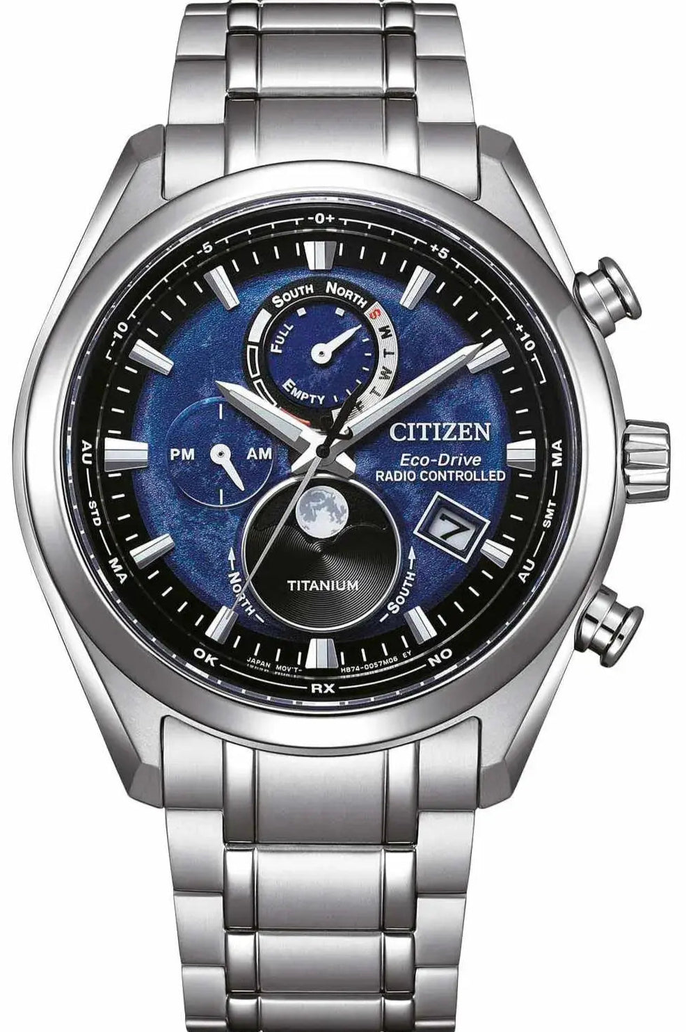 Citizen BY1010-81L Tsuki-Yomi Eco-Drive Moon Phase Titanium Bracelet