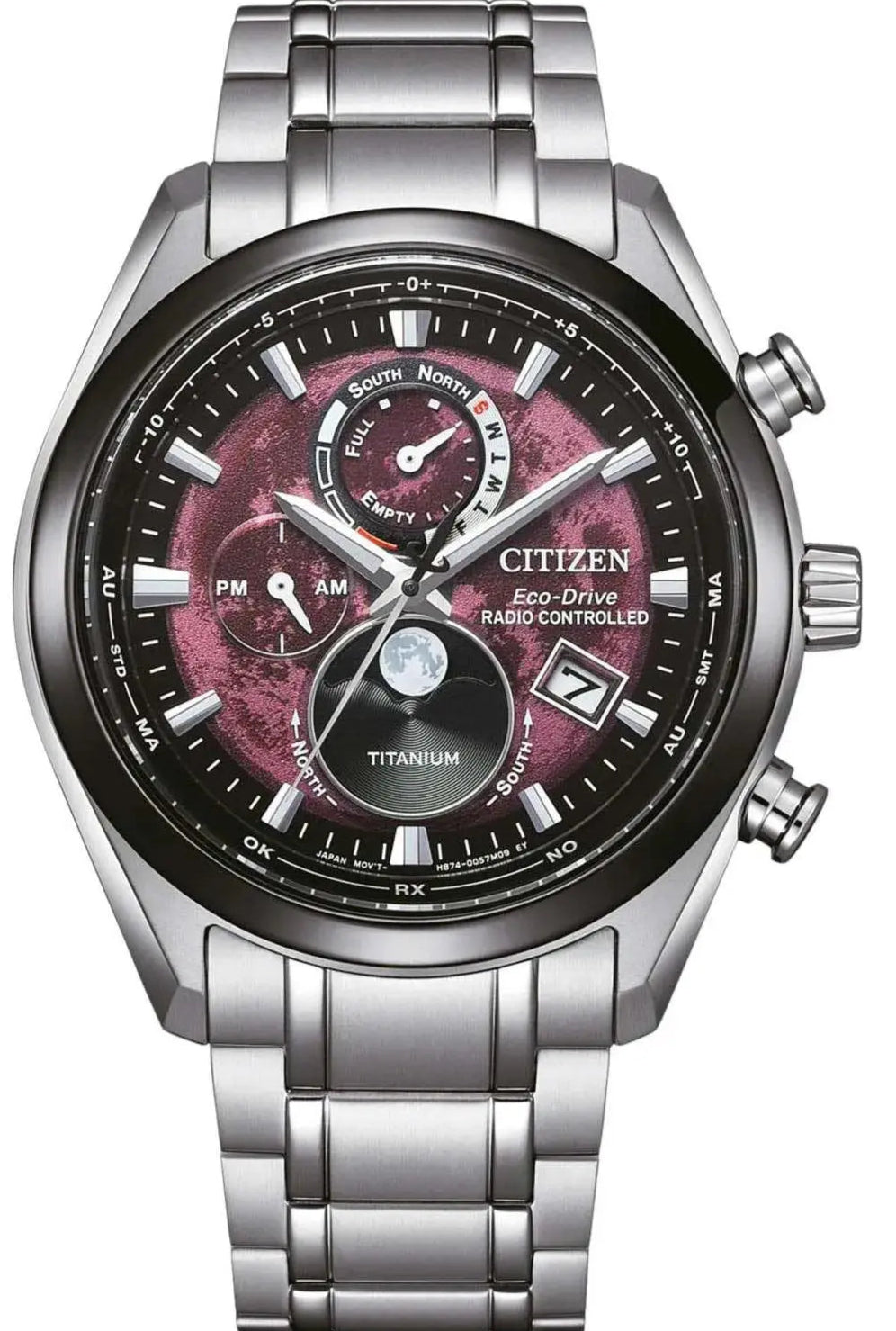 Citizen BY1018-80X Tsuki-Yomi Eco-Drive Moon Phase Titanium Bracelet