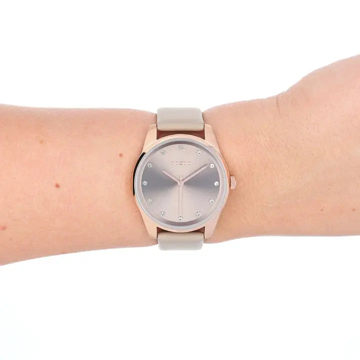 OOZOO C11047 38MM Timepieces Grey Leather Strap