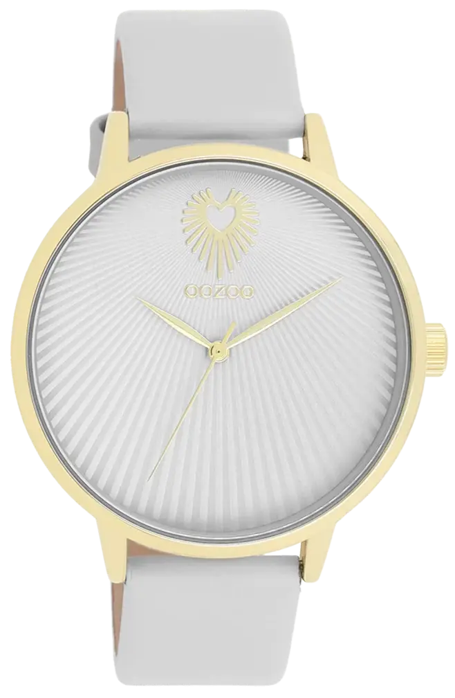 OOZOO C11240 42mm Timepieces Light Grey Leather Strap