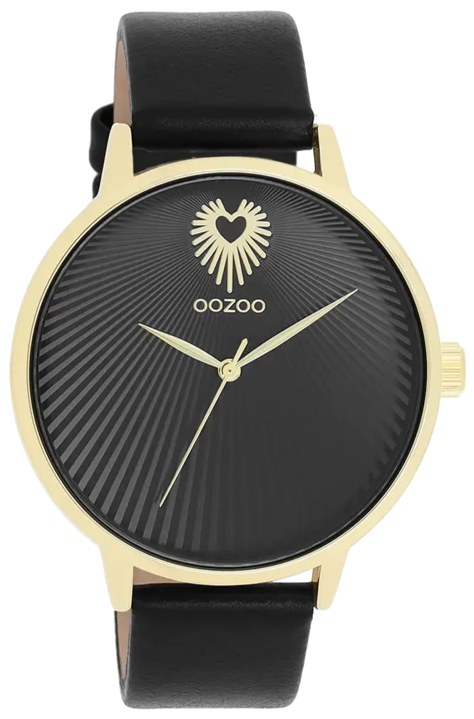 OOZOO C11242 42mm Timepieces Black Leather Strap
