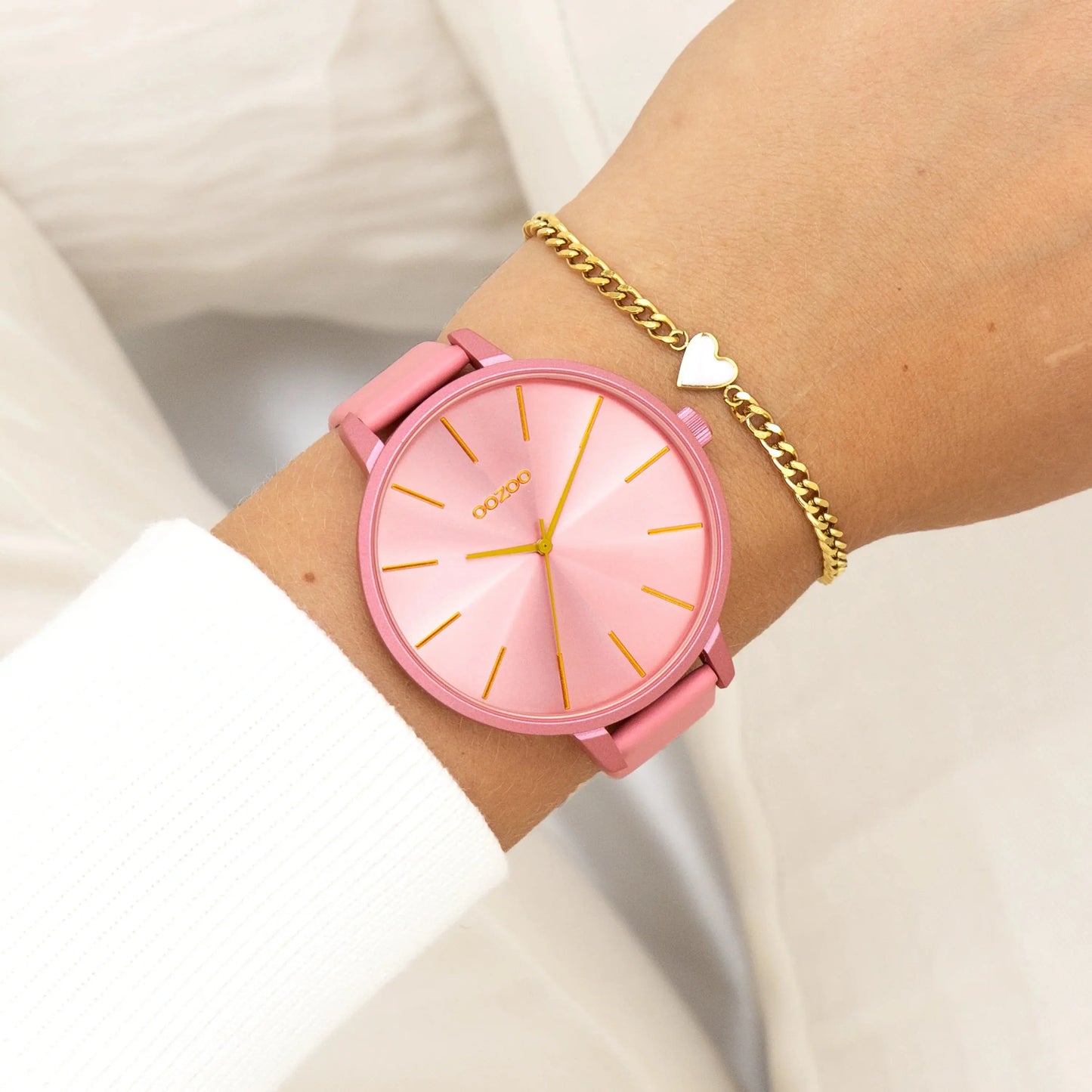 OOZOO C11250 48mm Timepieces Pink Leather Strap