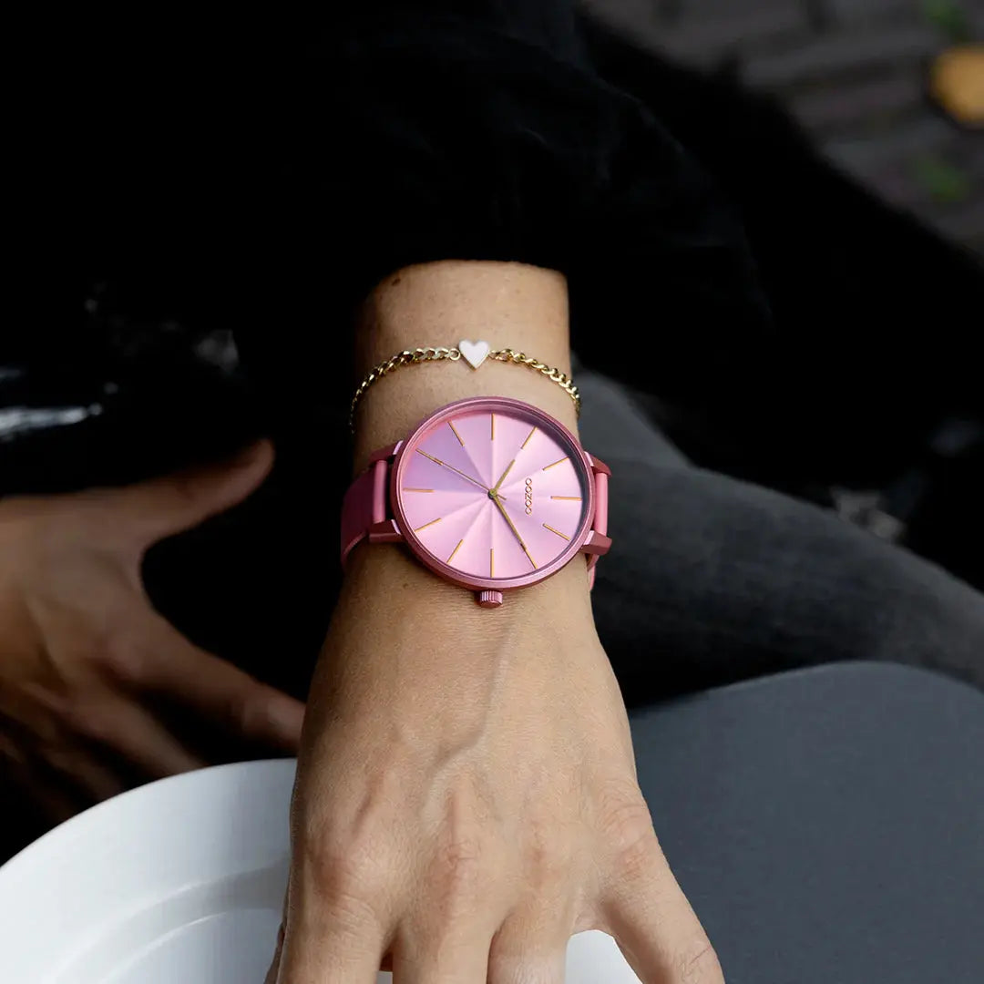 OOZOO C11250 48mm Timepieces Pink Leather Strap
