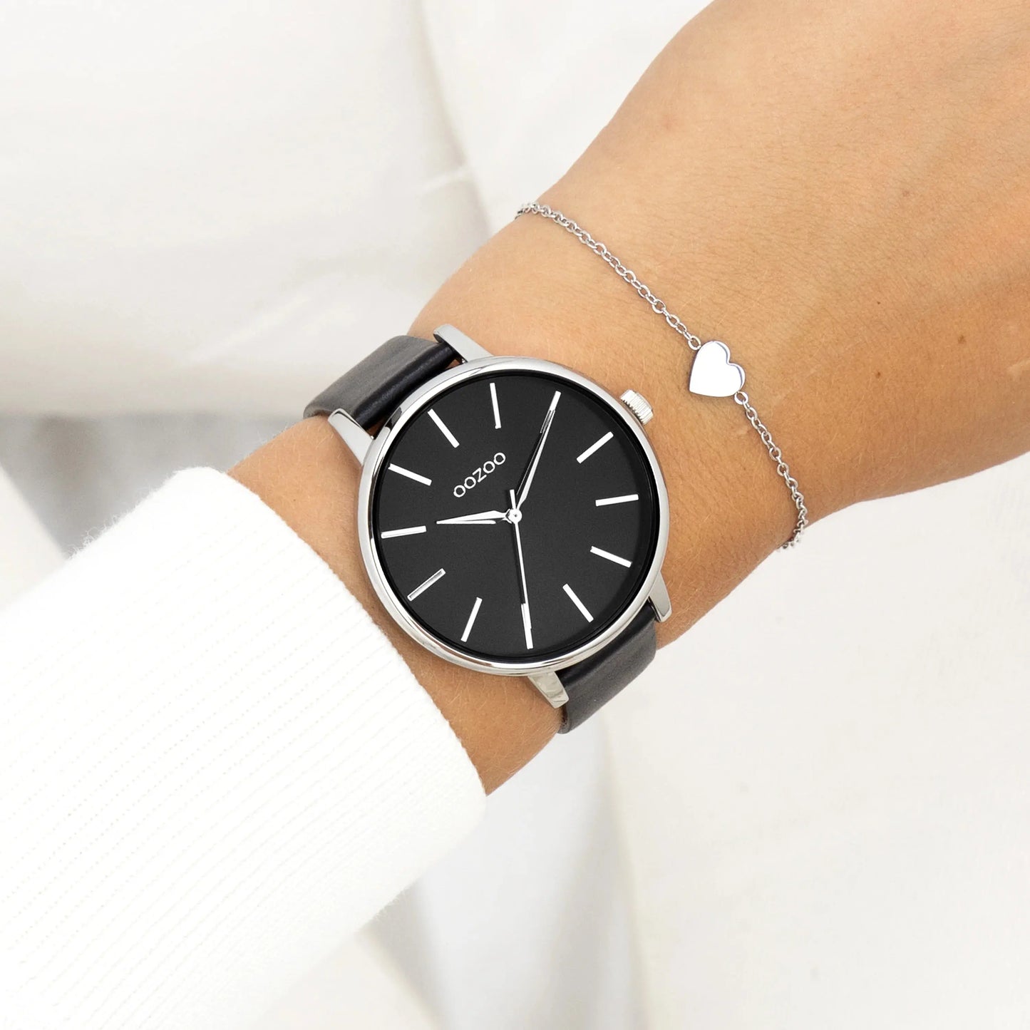 OOZOO C11293 42mm Timepieces Black Leather Strap