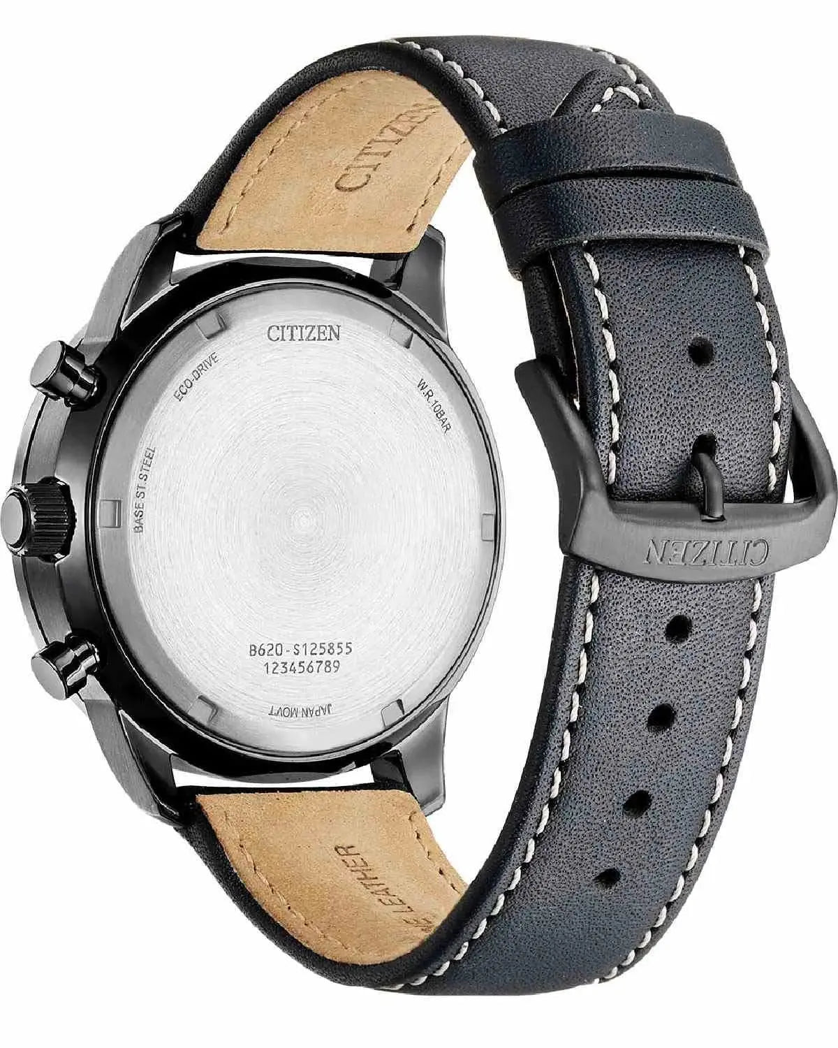 Citizen CA4505-21X Eco-Drive Chronograph Black Leather Strap