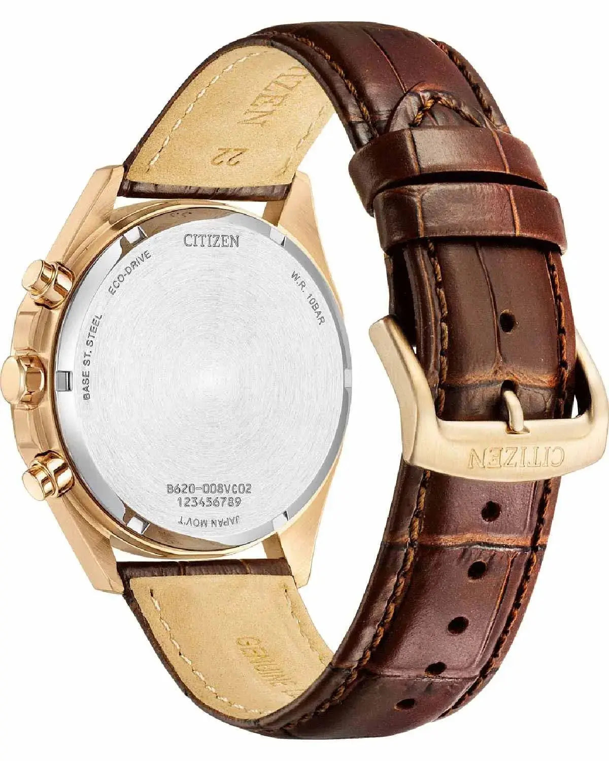 Citizen CA4593-15A Eco-Drive Chronograph Brown Leather Strap