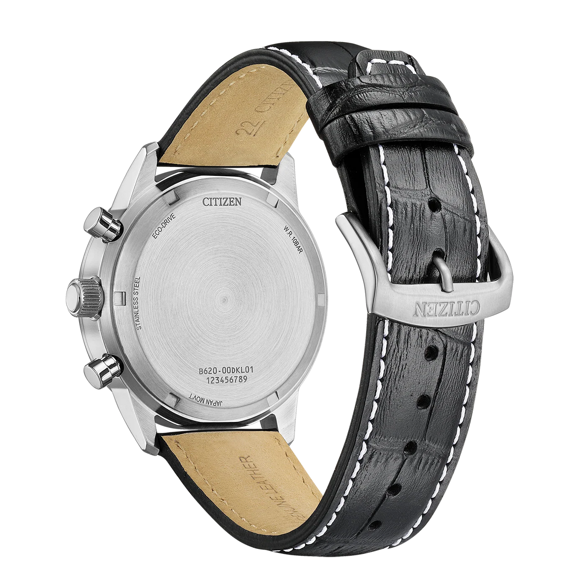 Citizen CA4720-01X Eco-Drive Chronograph Black Leather Strap